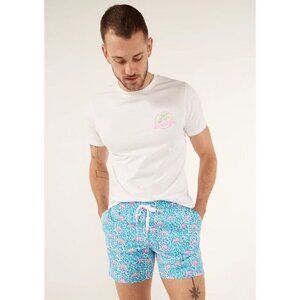 Cubbies The Domingos Are For Flamingos 5.5" Inseam Swim Trunks-sz Medium
